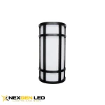 12″L x 6″W x 4″E Outdoor wall light, steel housing with black finish, Acrylic lens. 15W, CRI 80, 3000K/4000K/5000K