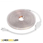 LED Rope Light LED Chip : 5050SMD LED Qty : 60 LEDs/m Dimension : W15.5mm x H7mm Input voltage : AC 110V Length: 15m ( 50FT) LED Color : Cold white