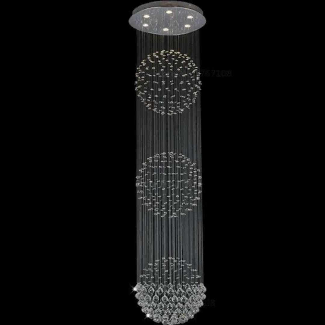 1124.webp 110–130V Chrome Crystal Chandelier – 26” Diameter, 110” Height (LT031) - Image 1