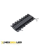 6LEDS injection module,black body,blue color, 5050SMD, 1.44W/module,50pcs per chain,100pcs per bag