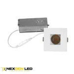 ” 2” Square LED down light,Voltage: 120V AC Power: 7W, White Finish, CCT:3000K, 4000K, 6500K
