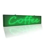 LED Banner – P10 Monochrome Green Display (7″ × 40″)