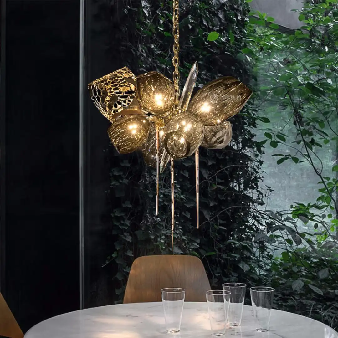 2377.webp Luxury Brass Crystal Chandelier – D48” x H50”, G9 Socket - Image 1