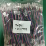 10mm 4-Pin RGB COB LED Strip Connector with Extended Wire – 15cm