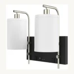 Belagio Luxe Double Bedside Wall Sconce with Dual Switches, Type-C & Outlets – Matte Black Finish