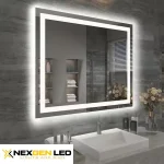 AuraGlow Tunable LED Mirror – 24″x36″ with De-Fogging & Dual CCT