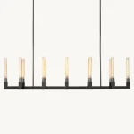 Modern Linear Chandelier C2205 – Black & Glass