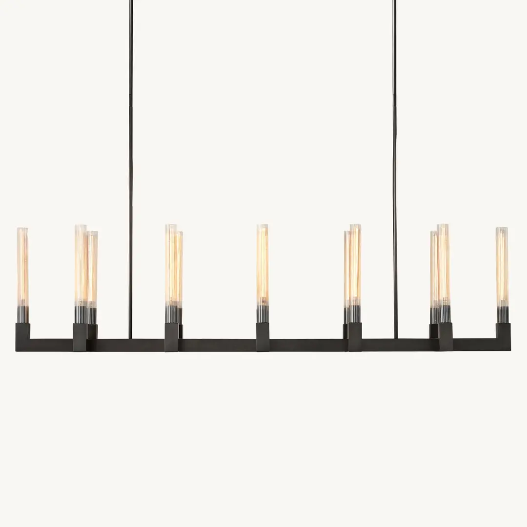 2781.webp Modern Linear Chandelier C2205 – Black & Glass - Image 1