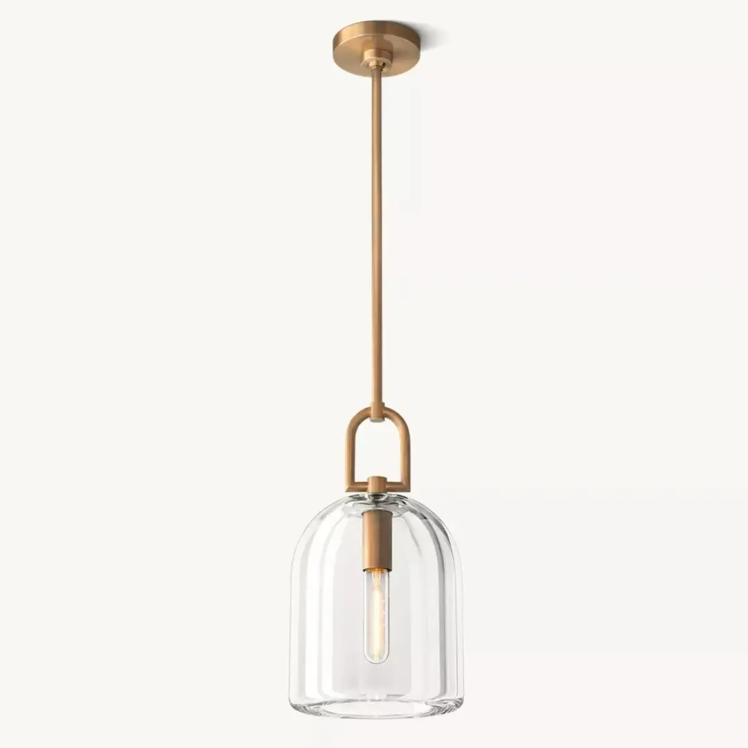 2793.webp Modern Clear Glass Pendant Light with Gold Finish - Image 1