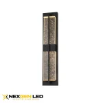 Twilight Luxe Double Crystal Wall Sconce – Matte Black Finish