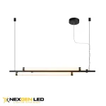 Minimalist Dual-Bar LED Pendant Light in Matte Black