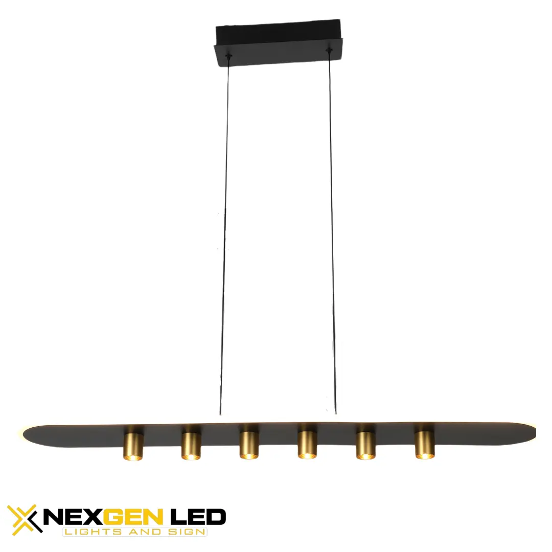 2815.webp Axis Beam Linear Pendant Light – Matte Black & Gold Modern LED Fixture - Image 1
