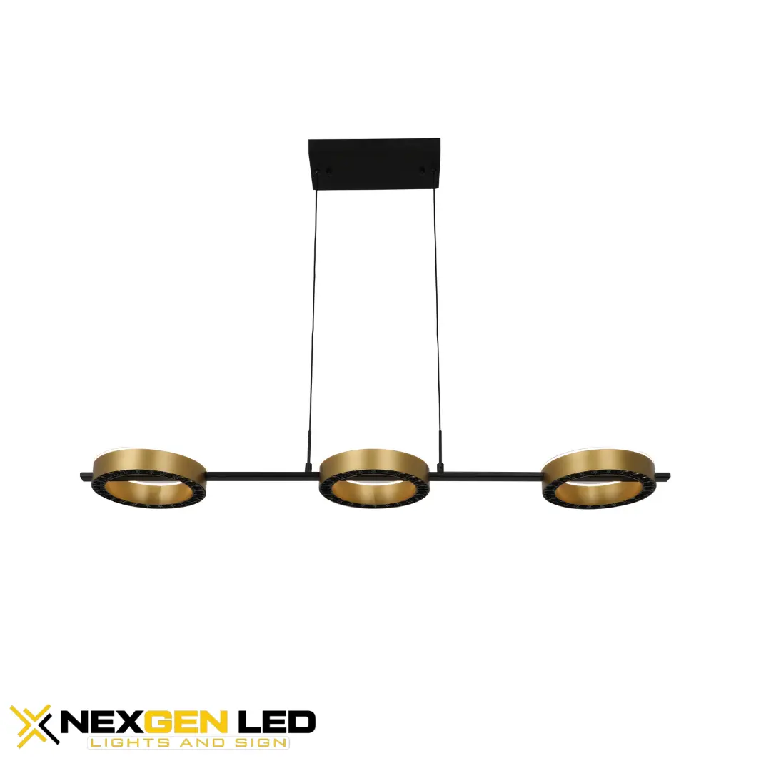 2818.webp Modern Pendant Light – Matte Black & Gold - Image 1