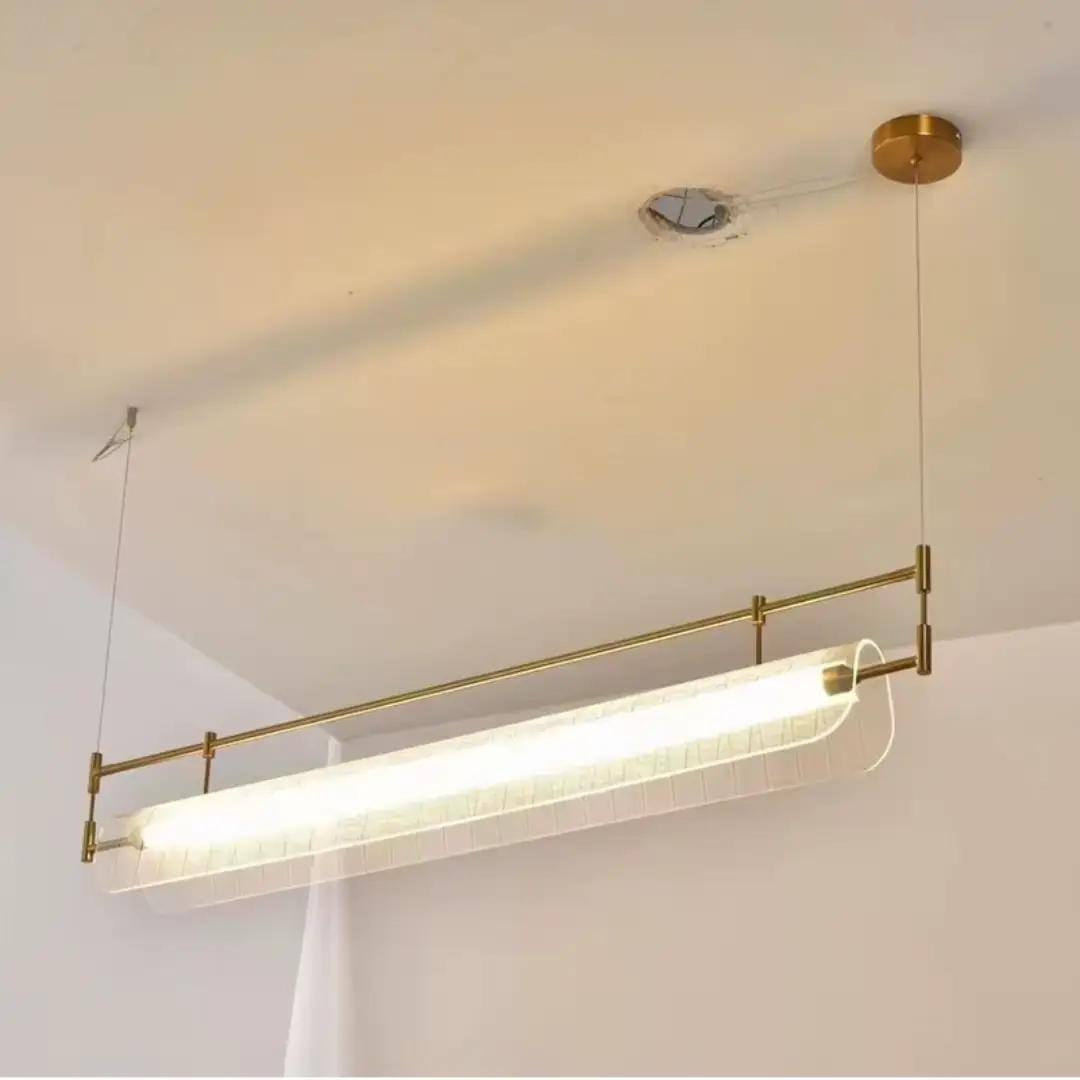 2826.webp Modern Linear LED Pendant Light – Copper/Black - Image 1