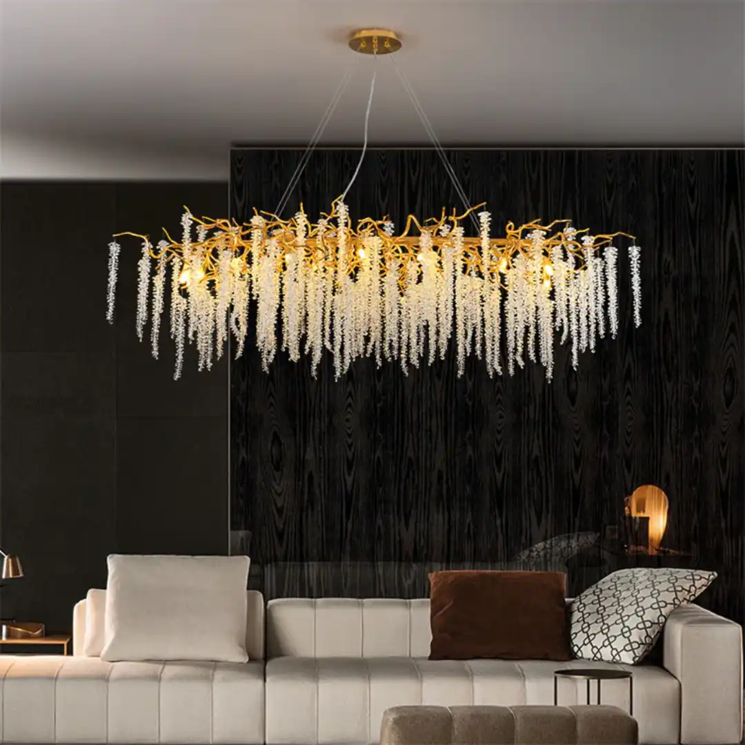 2829.webp Luxury Glass & Iron Chandelier KCR6619L/1500 – Gold - Image 1