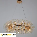 Modern Ring Firework Crystal LED Chandelier – Luxury Halo Design