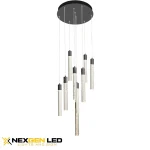 Crystal Bubble LED Modern Chandelier – 10-Light Spiral Pendant