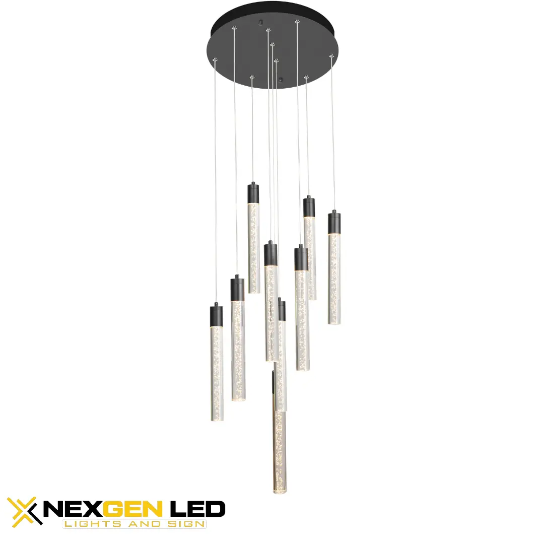 2838.webp Crystal Bubble LED Modern Chandelier – 10-Light Spiral Pendant - Image 1