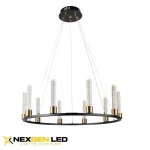 Elegant LED Crystal Chandelier 11275-10P-BK – Matte Black & Copper