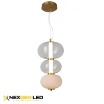 Modern Triple Globe Glass Pendant Light – Frosted & Clear Finish