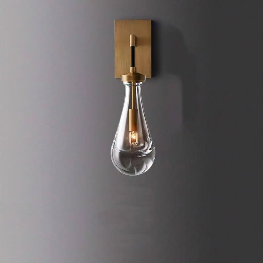 6410.webp Brass & Crystal Wall Sconce – Single Light - Image 1