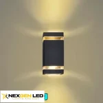 2*9W square wall light,white 6500K,230*110*66mm,damp location,16pcs per carton