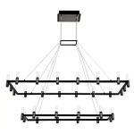 LED PENDANT LIGHT MD19001040-30B – 2 SQUARES, MATT BLACK & COFFEE GOLD