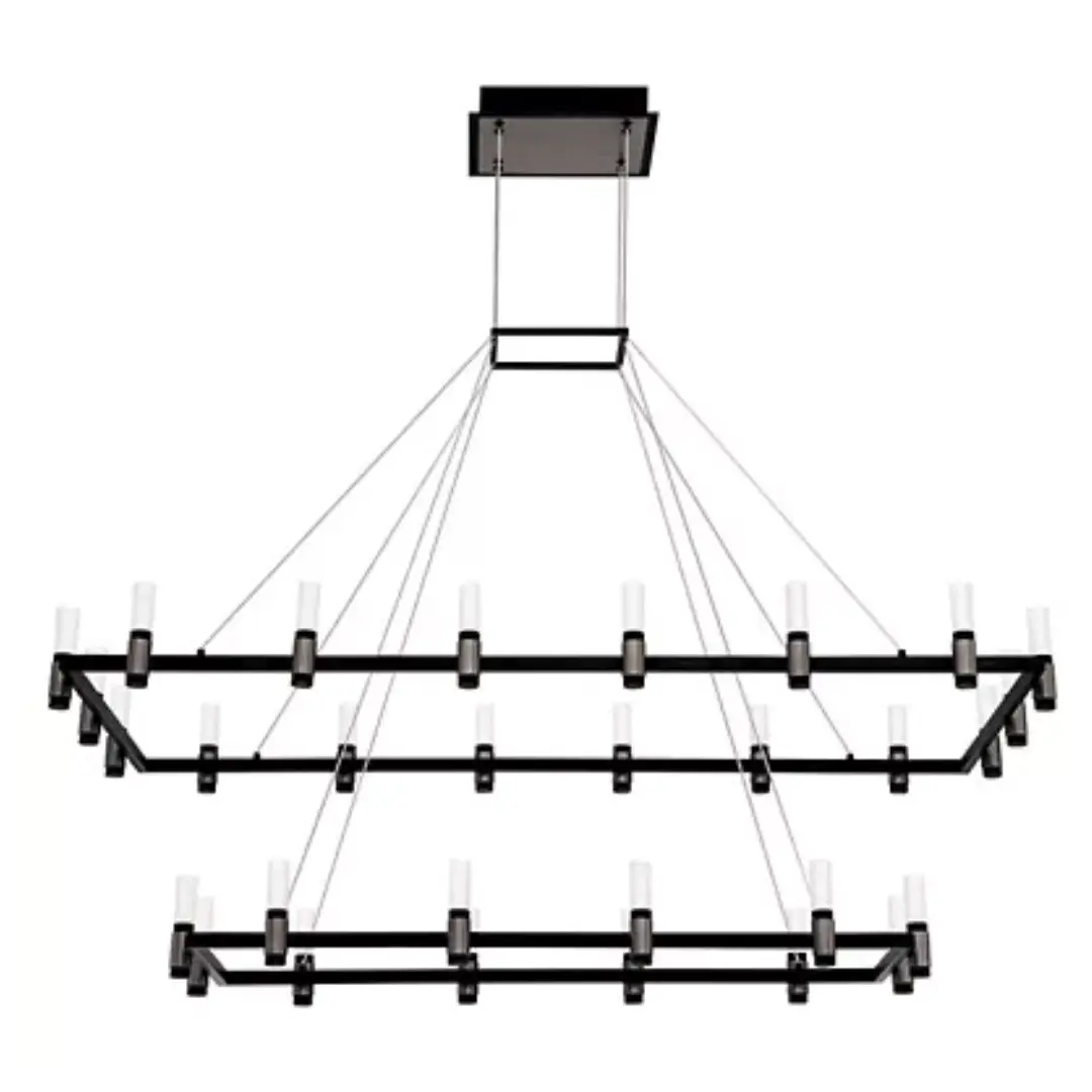 Item-2361.webp LED PENDANT LIGHT MD19001040-30B – 2 SQUARES, MATT BLACK & COFFEE GOLD - Image 1