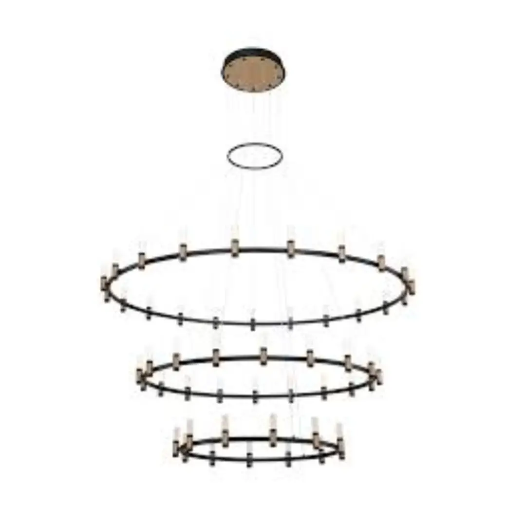 Item-2362.webp LED CHANDELIER MD19001040-51A – 3 RINGS, MATT BLACK & COFFEE GOLD - Image 1