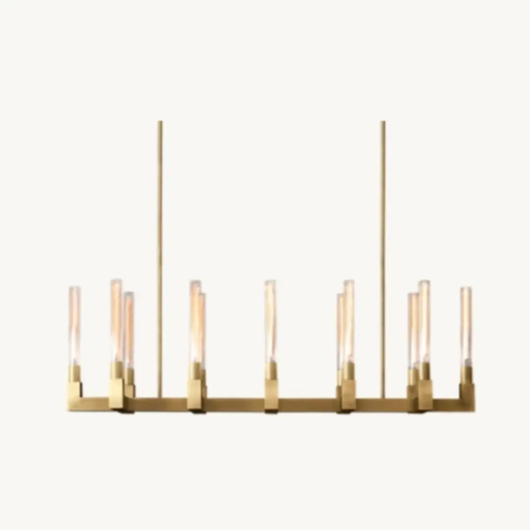 M-17580.webp Imperial Radiance Brass & Crystal Linear Chandelier – 60’’ Statement Piece (3000K) - Image 1