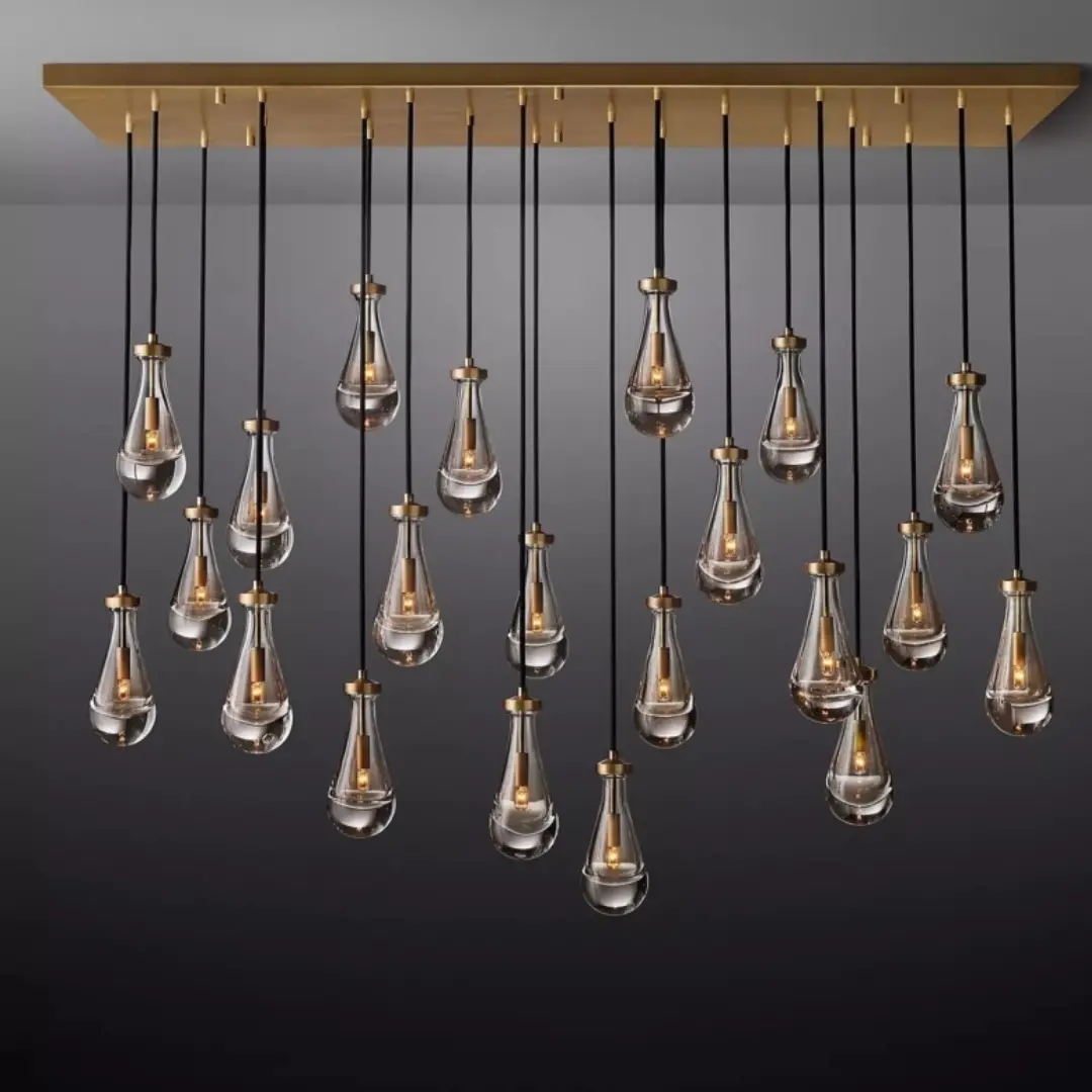 M-71253.webp Imperial Grandeur Brass Glass Chandelier – 13-Light Statement Piece - Image 1