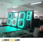 32inch8.889Green Number format: 8.889 Max Size Character: 914.4mm Housing Dimension: H: 1005mm W: 2434mm D: 100mm Power: 400W Net weight: TBD