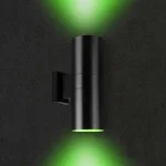 2*18W up&down wall sconce,green color,D145*H300mm,wet location IP65,4pcs per carton