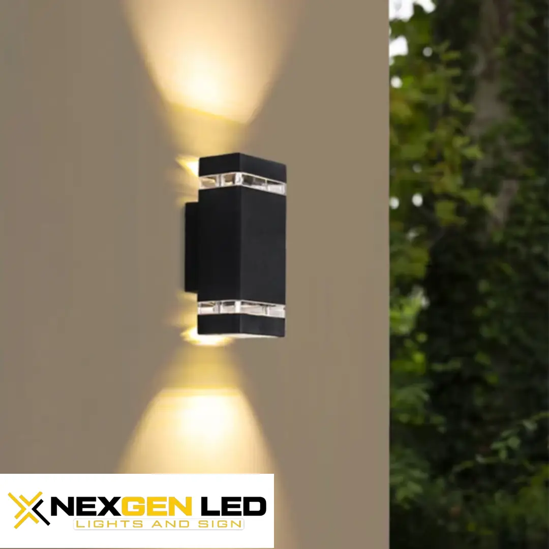 Item-05-9 2*9W square wall light,RGB color,230*110*66mm,damp location,16pcs per carton - Image 1