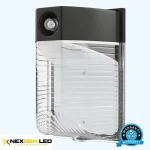 26W LED Mini Wallpack Light, 120-277V AC, 5700K, brown housing, photocontrol,non- dimmable, wet location. 3000 delivered lumen.ETL and DLC listed.12 pcs per carton