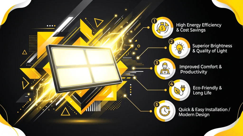 See if a 2x4 LED panel light for office ceilings beats a troffer for your retrofit, with real specs from NEXGEN LED.
