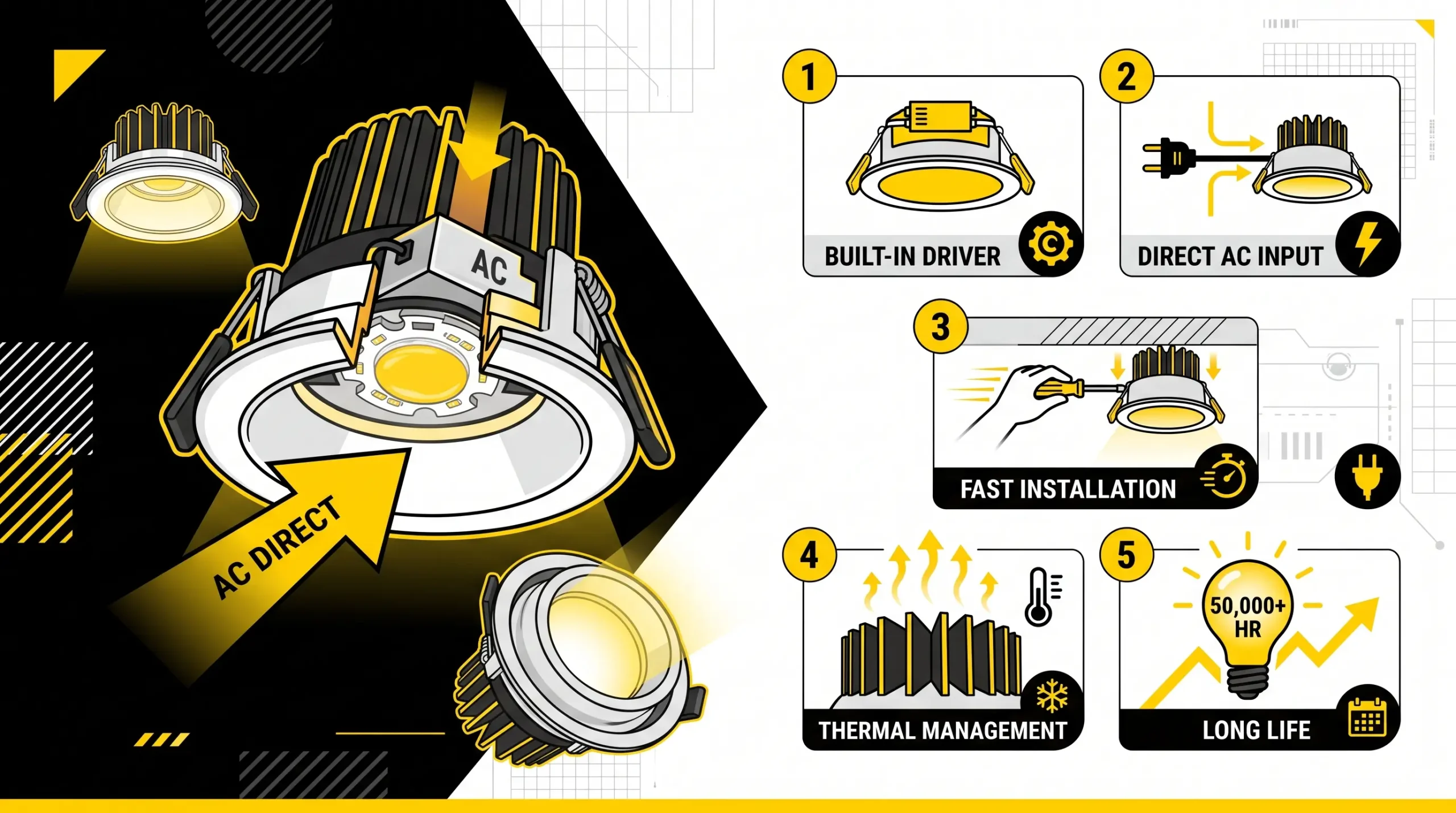 See why a driverless LED downlight commercial retrofit installs faster in hotels and offices, with real specs from NEXGEN LED.